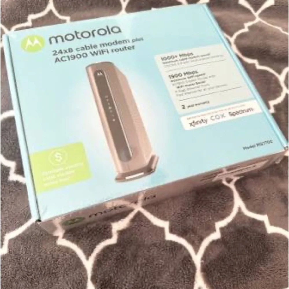 New Motorola MG7700 Modem WiFi Router Combo with Power Boost. Sealed in its box